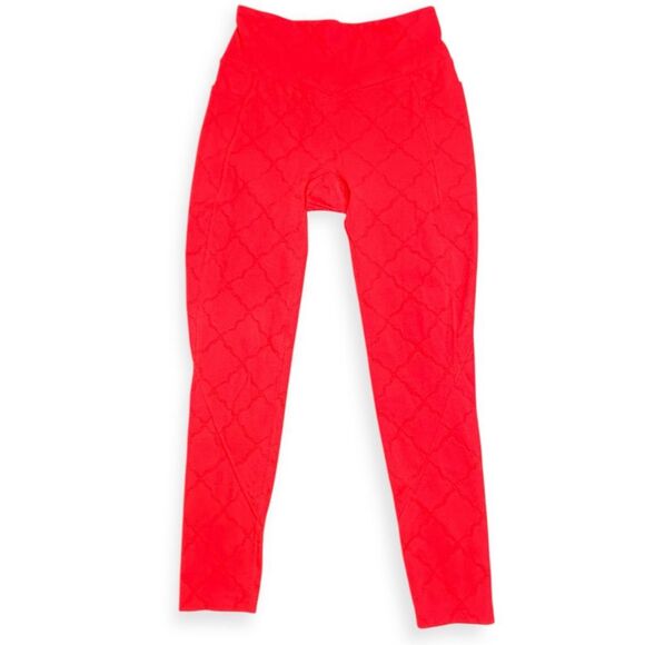 SHEFIT Women’s Hot Coral Red Luxe High Compression Boss Legging Size Large - Picture 2 of 5
